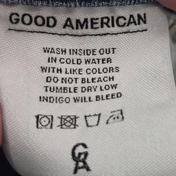 Good American Good Legs Size 24 Plus Raw Hem Skinny Stretchy Blue Jeans - Picture 10 of 14